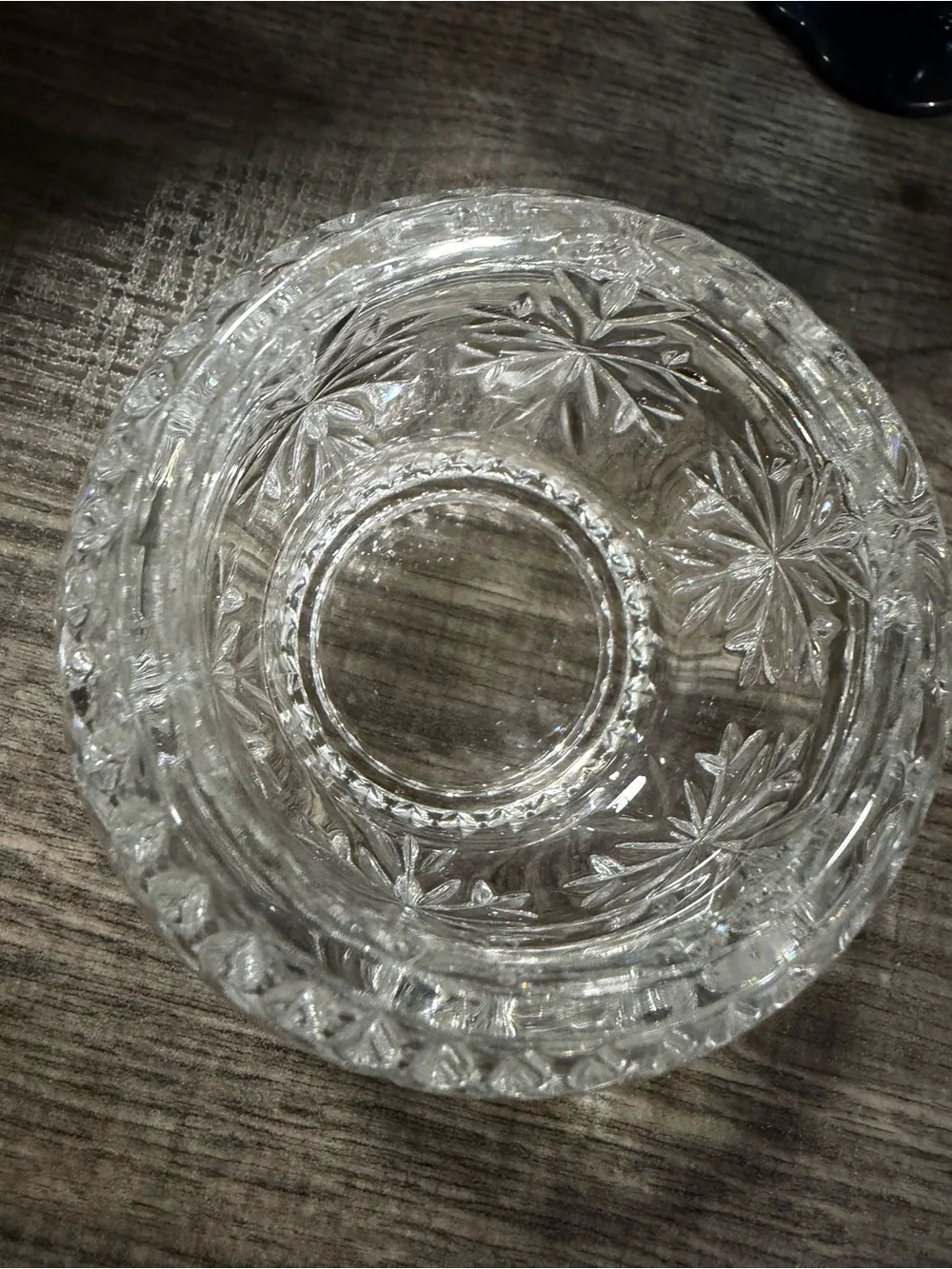 PARTYLITE #P7405 SALZBURG 24% LEAD CRYSTAL CANDLE HOLDER / 3 PC STACKABLE